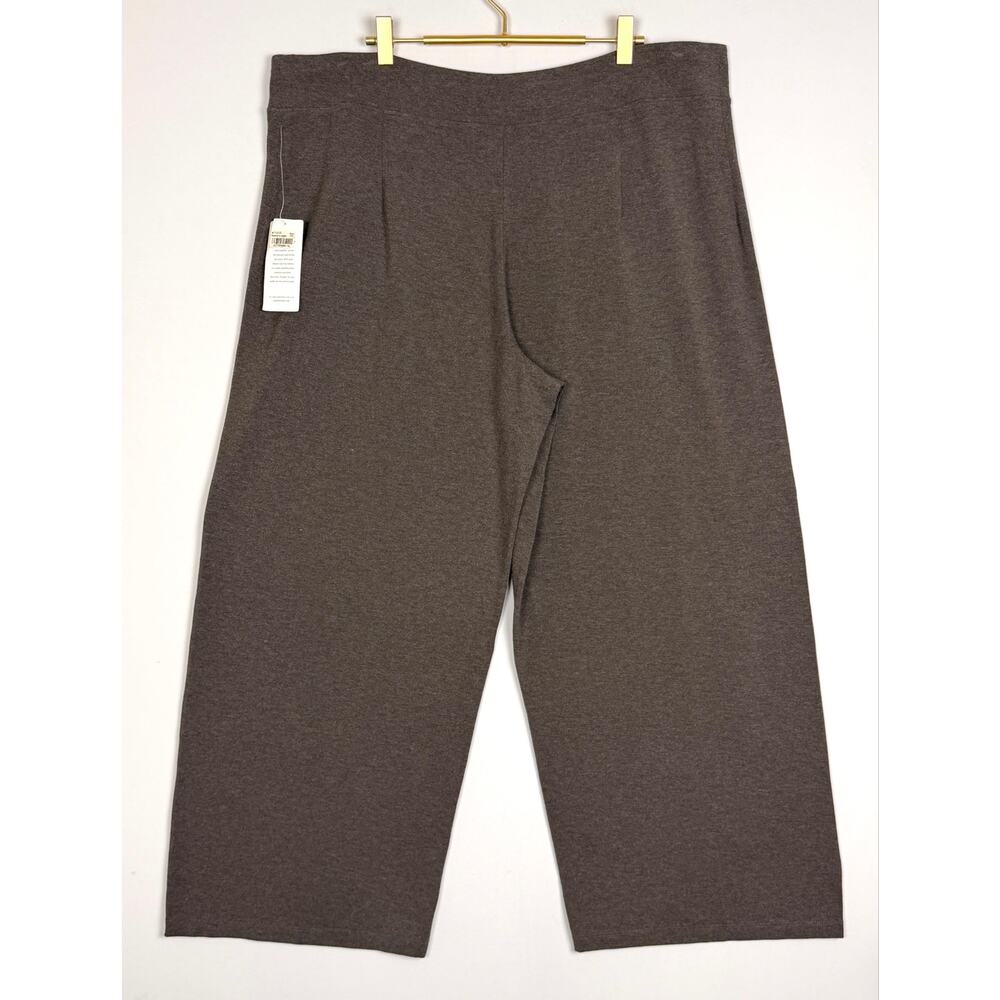 Eileen Fisher Cozy Viscose Stretch Straight Leg Yoke Pants Brown XL Pull-On NWT - Picture 7 of 9
